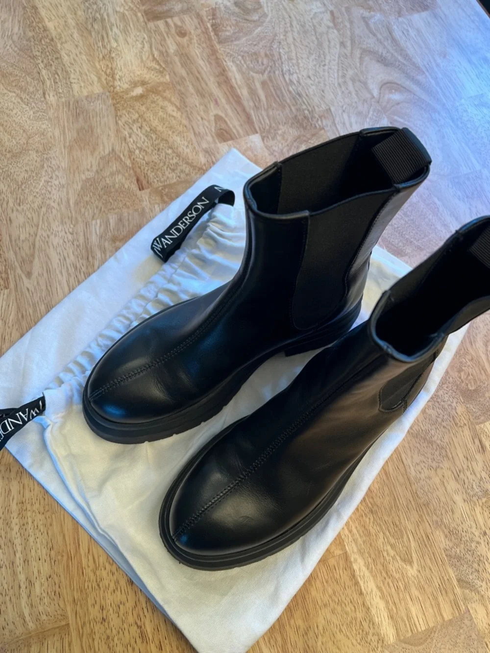 JW Anderson Black Leather Chelsea Boots 38 EU - Picture 10 of 16